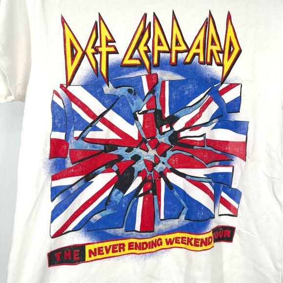 Daydreamer Def Leppard 1993 Tour Tee in Vintage White XS - Picture 5 of 6